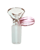Glass Flat Handle Male Bowls - Pink