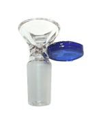 Glass Flat Handle Male Bowls - Blue