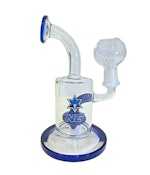 6" Shower Head Glass Diffuser Dab Rig - Blue