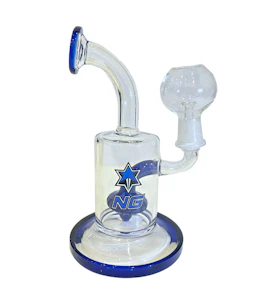 NoName - 6" Shower Head Glass Diffuser Dab Rig - Blue