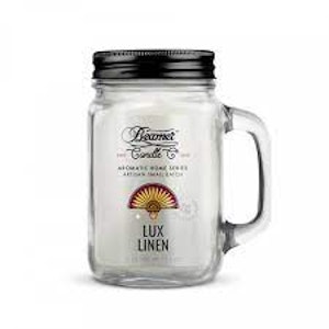 Beamer Candle Co. - 12oz Glass Mason Jar - Lux Linen