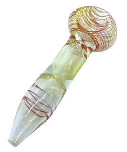 NoName - 4" Changing Colour Spiral Glass Pipe | Red Spiral