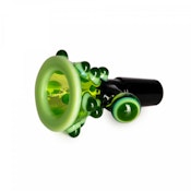Red Eye Glass 14mm Pop Art Cone Bowl Piece Lime Green