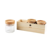 RYOT Jar Box 3 Clear Jars with Beech Lid