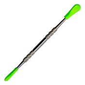 Dab Spoon- Green Silicone Tips Stainless Steel
