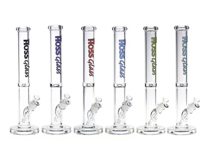 Hoss - HOSS- 18" Straight Tube with Super Thick Embossed Base - Assorted Colours