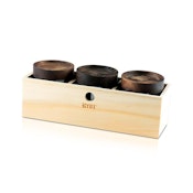 RYOT JAR BOX WITH 3 BLACK JARS WITH WALNUT LID