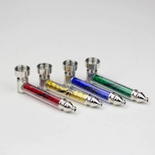 3"  Metal pipe with metallic leaf - 3"  Metal pipe with metallic leaf Assorted Colours