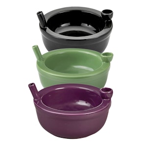 Humble and Fume - Premium Roast & Toast Ceramic Cereal Bowl w/ Pipe - Purple