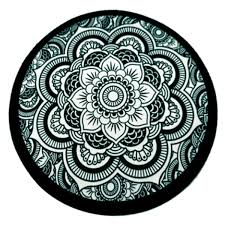 6'' Round Flower Mandala Dab Mat - 6'' Round Flower Mandala Dab Mat