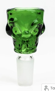 One whole sale - Skull shape glass Small bowl for 14 mm female Green