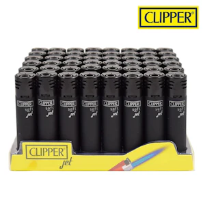 Clipper - Round Jet Flame Soft Black Lighter - Clipper