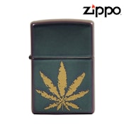 Zippo lighter iridescent engraved leaf