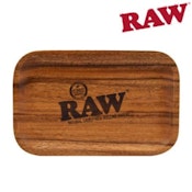 Rolling Tray - Medium - Wood RAW w Cotton Bag