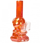 Retro Glass 8" Tall Platinum Metallic Honey Bear Dab Rig (Blue)