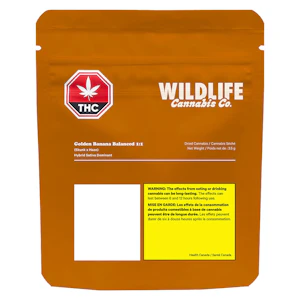 Wildlife Cannabis Co. - Golden Banana Balanced 1:1 - Wildlife Cannabis co. - THC:CBD Small Flower 3.5g