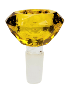 NoName - Diamond Cutting Shape Glass Bowls - Wide Bowl - Gold | 14mm female joint