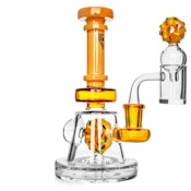 8" Freshly Baked Orange Concentrate Rig Set (RED EYE GLASS)