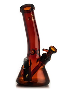 Gear Premium - 12" 7mm Thick Sidekick Laid Back Beaker Base Water Pipe - Amber (Gear Premium)