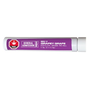 General Admission - GENERAL ADMISSION | Grapey Grape - Indica Distillate Infused Pre-Roll 3x0.5g