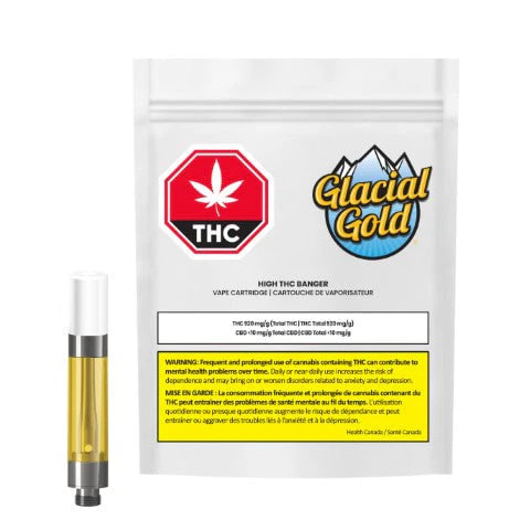 Glacial Gold - High THC Banger Raw Vape 510 Cartridge - Glacial Gold - 1 Main Image