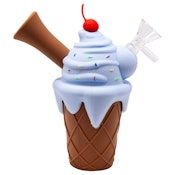 Blue Ice Cream Cone Silicone Bong - 6 Inches