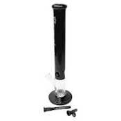 Black Full Colour Straight Bong - Hoss Glass