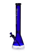 Blue Full Colour Beaker Bong with Window - Hoss Glass