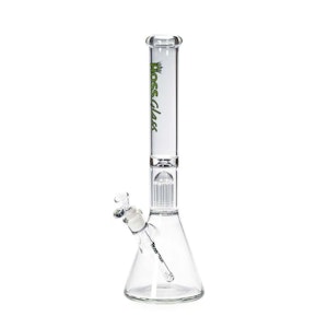 Humble and Fume - Hoss Glass - 18" beaker with tree perc green logo