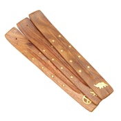 10" Wood Incense Burner with Assorted Inlay