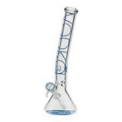 Blue 18 inch Bent neck Bong - Vodka Glass