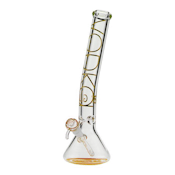 Gold 18 inch Bent neck Bong - Vodka Glass