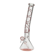 Red 18 inch Bent neck Bong - Vodka Glass