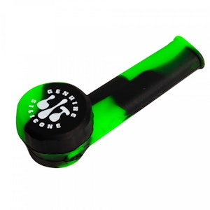 West Coast Gifts - GREEN & BLACK LIT SILICONE HAND PIPE