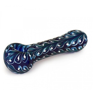 RED EYE GLASS - 4.5" Frosted Paisley Hand Pipe - Blue