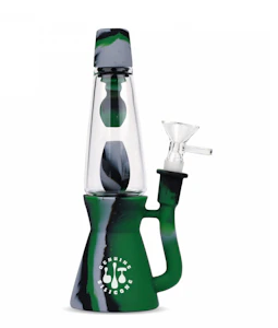 LIT SILICONE - 8.25" Camo Lava Lamp Water Pipe