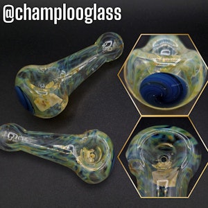 Champloo Glass - Champloo Spoon Pipe - Silver Fume Over Jet black