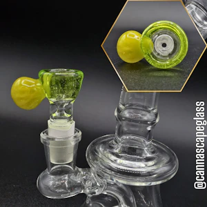 Cannascape Glass - Single Hole Slide w/ Nub - Lemon Lime