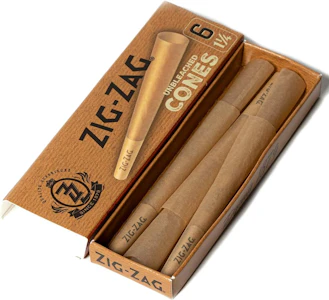 Zig-Zag - Zig Zag Prerolled Cones Unbleached 1 1/4"