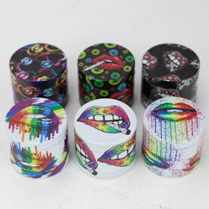 One Wholesale - 1.5" Metal Grinder Red Lips Design 4 Layers