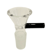 Glass Cone Handle Male Bowls - Black