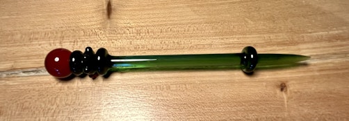 Hand Blown Glass Dab Tool - Green/Red