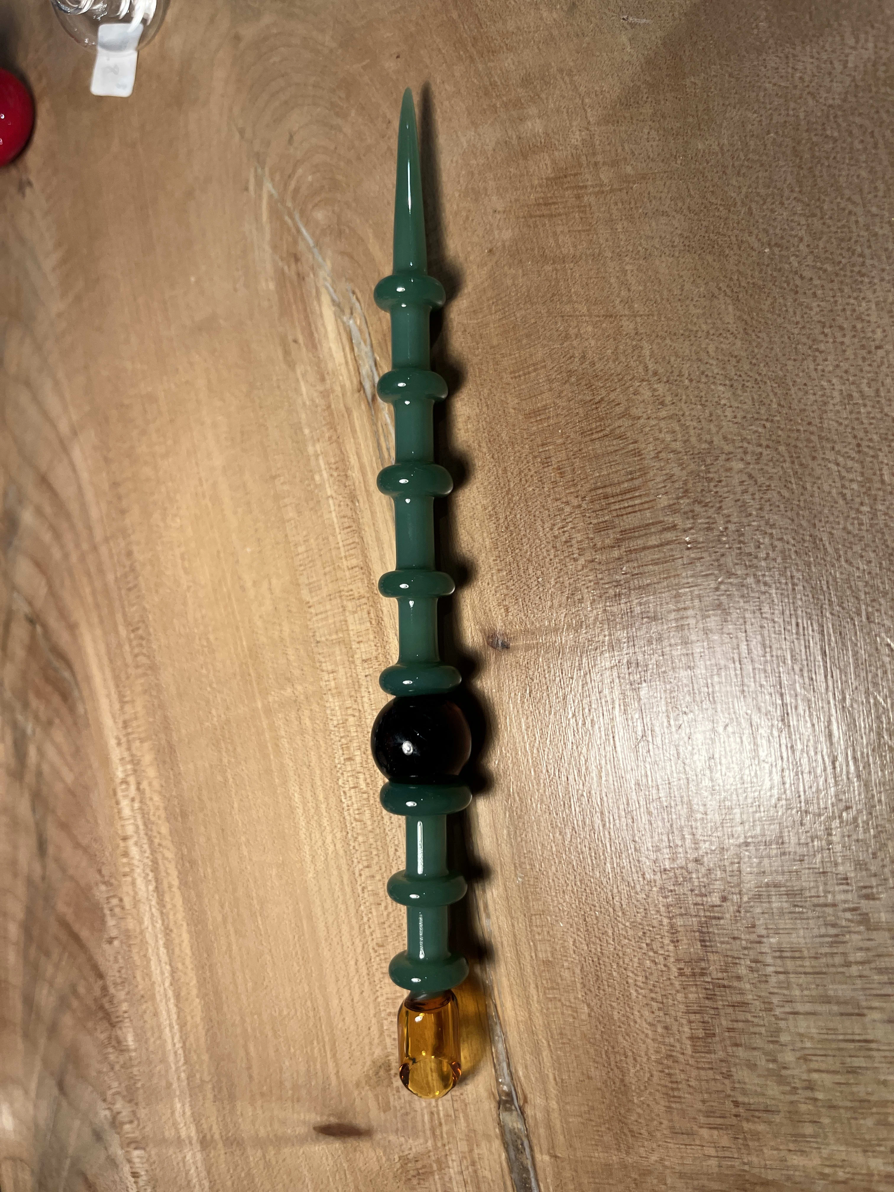 Dab Accessories - Glass Dab Tool -  Green/Amber Main Image
