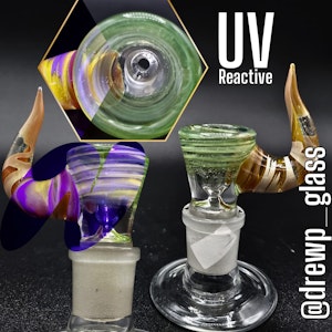 Drew P Glass - 18mm UV Reactive Uphorn; Single-Hole