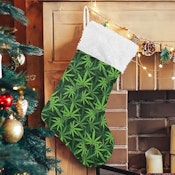 Christmas Marijuana Leaf Stocking Ornament