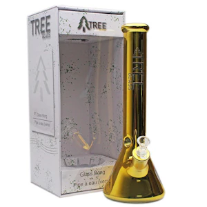 Tree Glass - 15" 7mm Glass Beaker Bong - Tree Glass - Gold