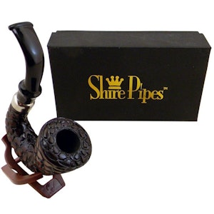 MBC - Wood Pipe Shire Pipes Carved Hungarian Calabash Wood Pipe - 5"