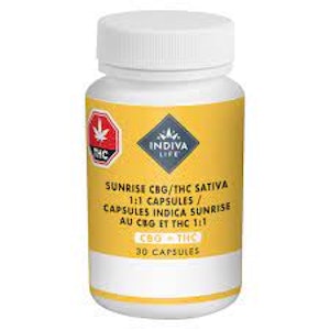 Indiva - Indiva - Sunrise CBG/THC Sativa 1:1 Capsules -
