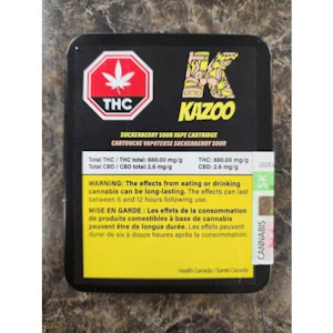 KAZOO - KAZOO Suckerberry Sour 1.0 g Prefilled Vape Cartridge