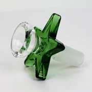 Thick Glass Bowl w/ Star Handle - Green